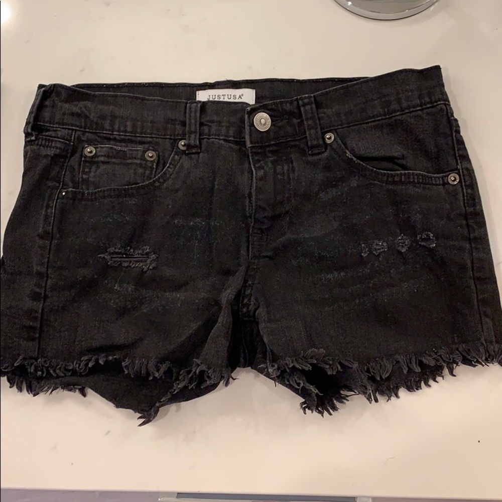 Black Jean shorts